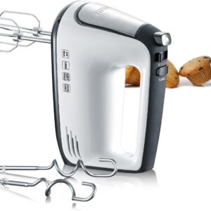 SEVERIN Handmixer HM 3830 – 400 W Handrührgerät Edelstahl/Weiß-Schwarz