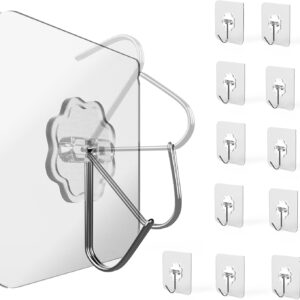 Transparente selbstklebende Klebehaken von Menz, wasserfest und extra stark haftend für Bad, Küche und glatte Oberflächen