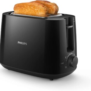 Philips Toaster HD2581 mit integriertem Brötchenaufsatz und 8 Bräunungsstufen in Weiß