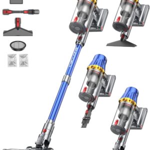 Huhuba Akkustaubsauger mit LED-Display und Touchscreen – selbststehender kabelloser Staubsauger mit 2-in-1-Funktionen