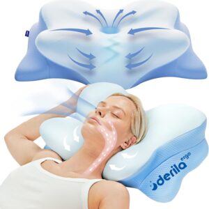 Derila Ergo Nackenkissen aus Memory Foam als ergonomisches Nackenstützkissen für Seiten-, Rücken- und Bauchschläfer – orthopädisches Kopfkissen 1er Pack